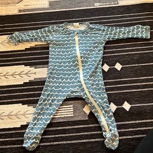 Larkspur Wave Print Footie- 0-3 Months